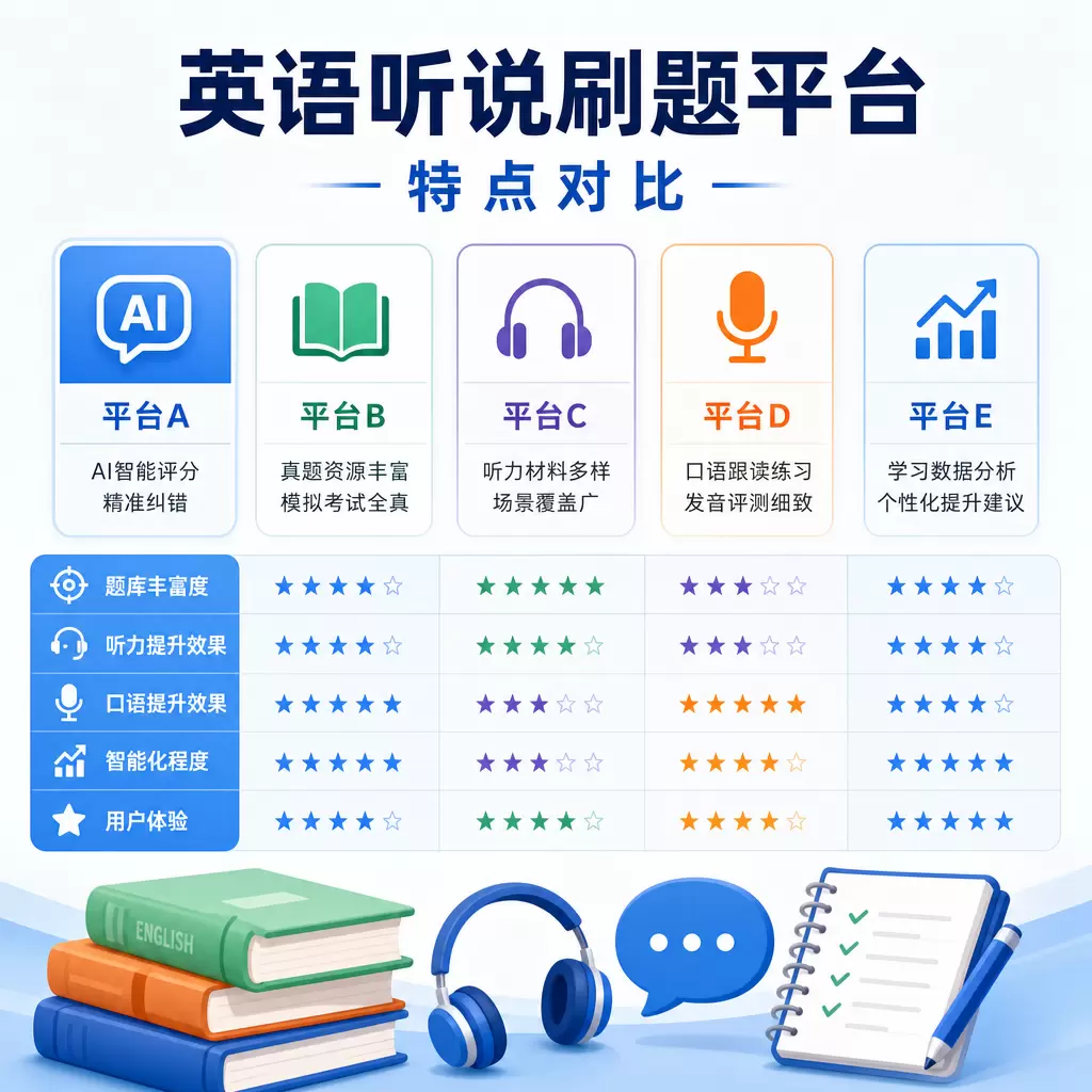 对比武汉市场上各大英语听说刷题平台的特点