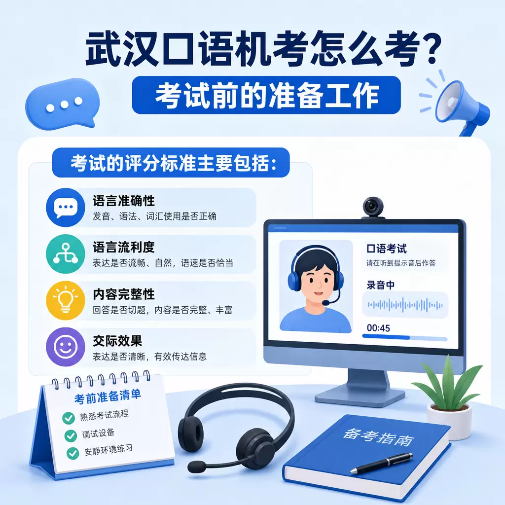 武汉口语机考怎么考?考试前的准备工作