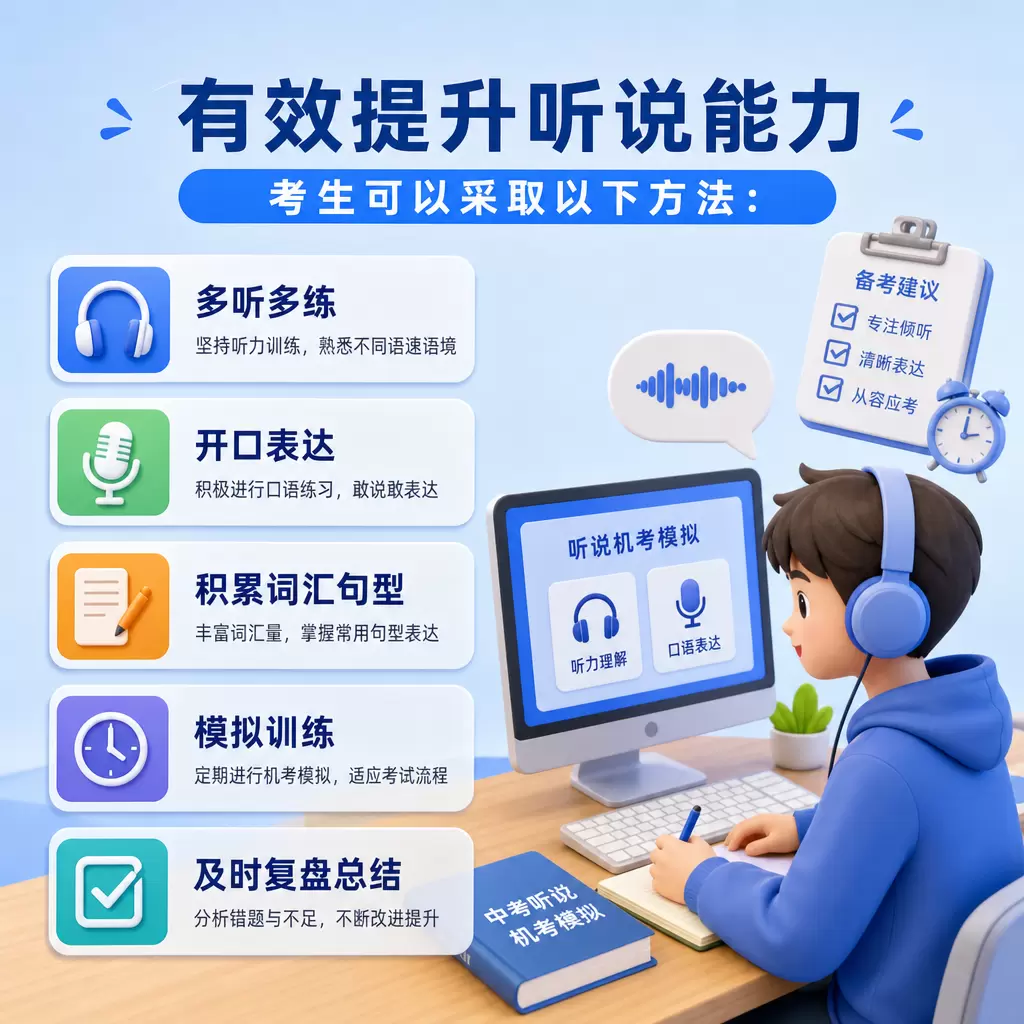 2027武汉中考听说机考模拟训练的注意事项与建议