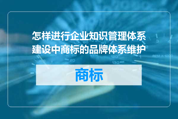 怎样进行企业知识管理体系建设中商标的品牌体系维护