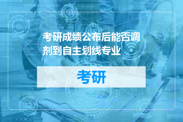 考研成绩公布后能否调剂到自主划线专业