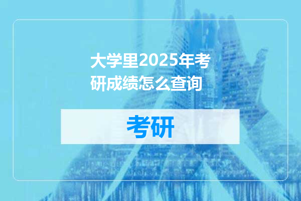 大学里2025年考研成绩怎么查询
