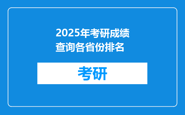 2025年考研成绩查询各省份排名