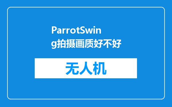 ParrotSwing拍摄画质好不好