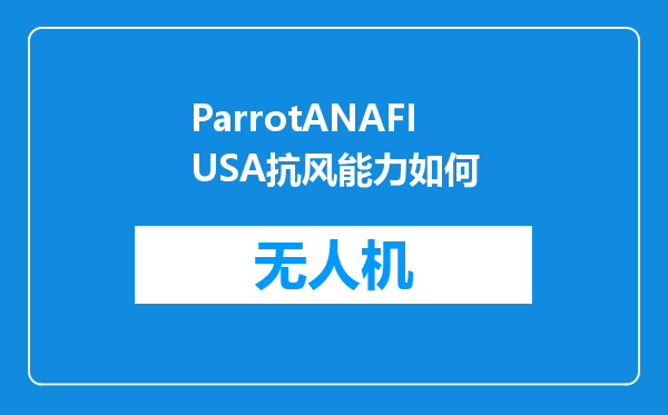 ParrotANAFIUSA抗风能力如何