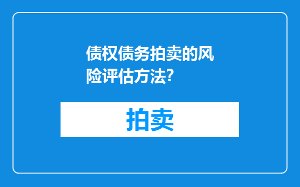债权债务拍卖的风险评估方法？
