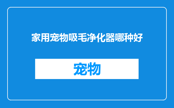 家用宠物吸毛净化器哪种好