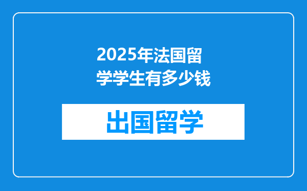 2025年法国留学学生有多少钱