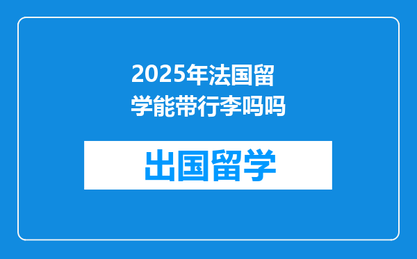 2025年法国留学能带行李吗吗