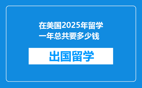 在美国2025年留学一年总共要多少钱