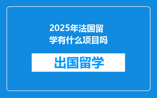 2025年法国留学有什么项目吗
