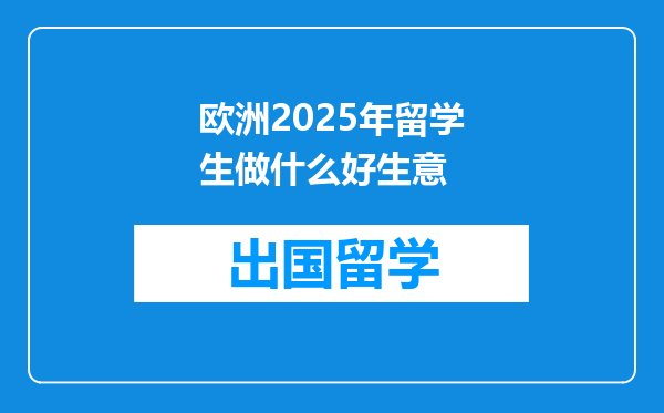 欧洲2025年留学生做什么好生意