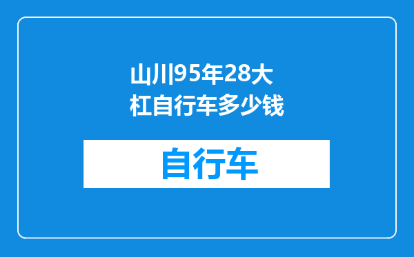 山川95年28大杠自行车多少钱
