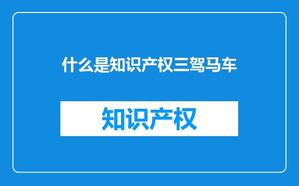 什么是知识产权三驾马车