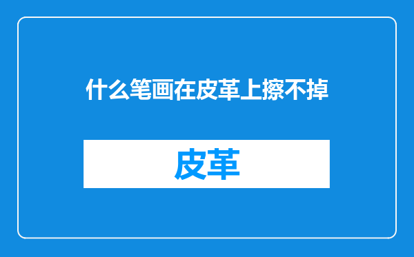 什么笔画在皮革上擦不掉