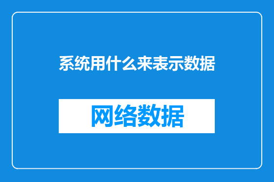 系统用什么来表示数据