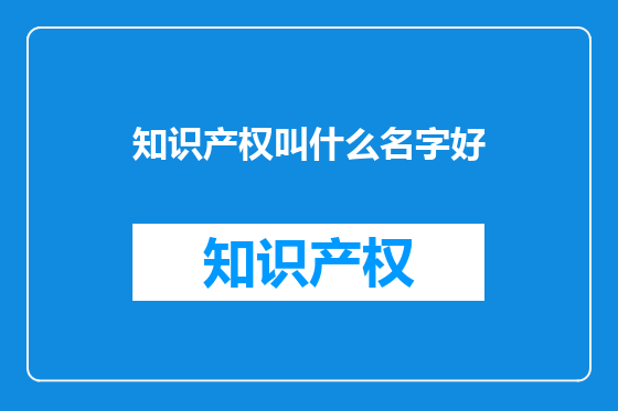 知识产权叫什么名字好