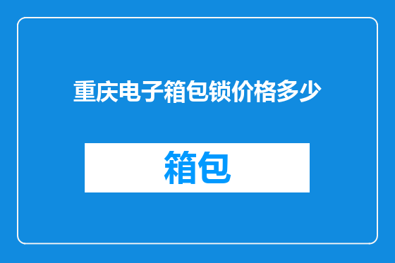 重庆电子箱包锁价格多少
