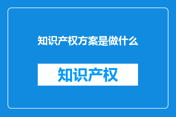 知识产权方案是做什么