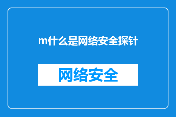 m什么是网络安全探针