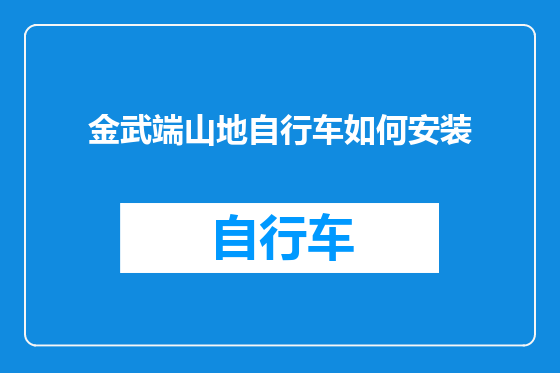金武端山地自行车如何安装