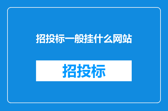 招投标一般挂什么网站