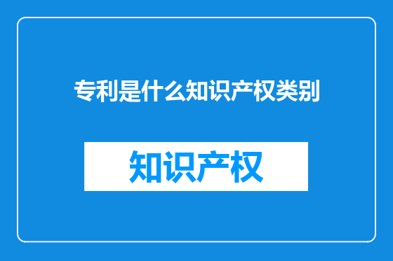 专利是什么知识产权类别