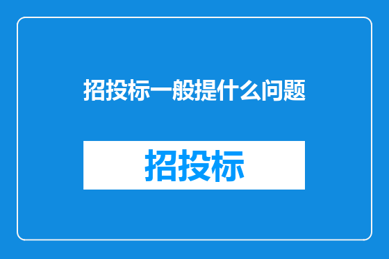 招投标一般提什么问题
