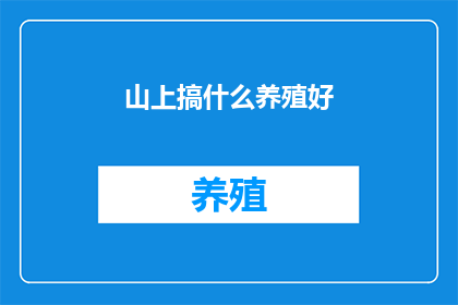 山上搞什么养殖好