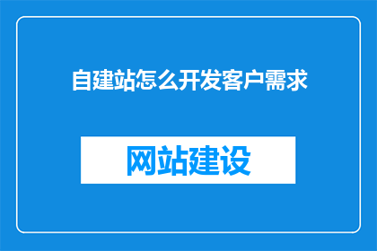 自建站怎么开发客户需求