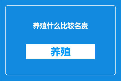 养殖什么比较名贵