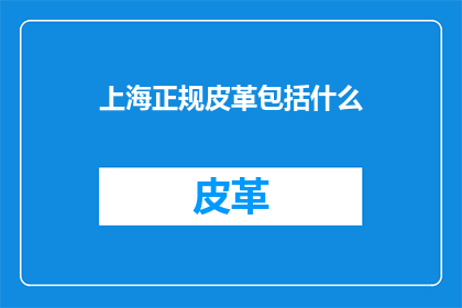 上海正规皮革包括什么
