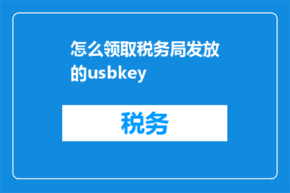 怎么领取税务局发放的usbkey