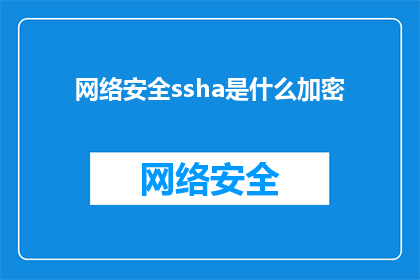 网络安全ssha是什么加密