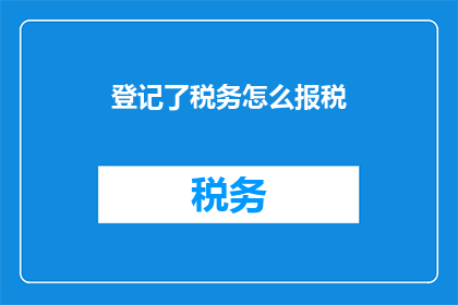 登记了税务怎么报税