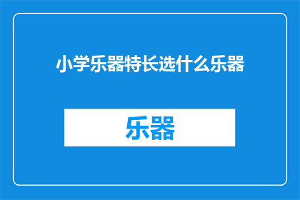 小学乐器特长选什么乐器