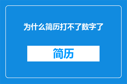 为什么简历打不了数字了