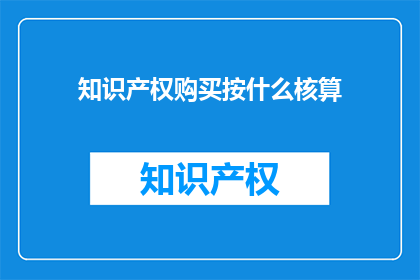 知识产权购买按什么核算