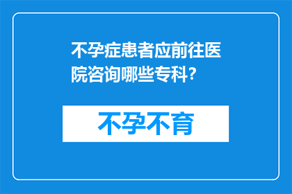 不孕症患者应前往医院咨询哪些专科？