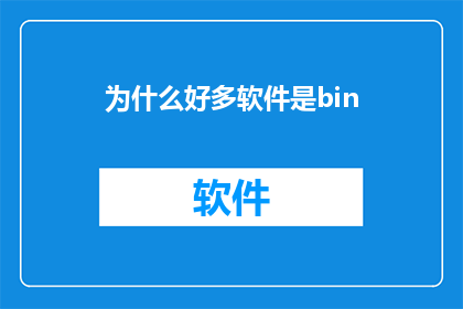 为什么好多软件是bin