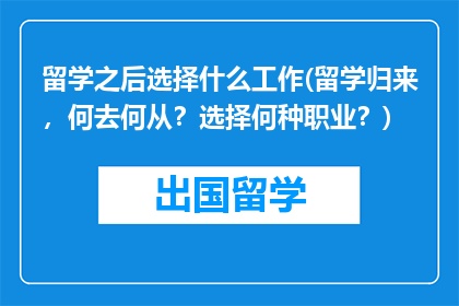 留学之后选择什么工作(留学归来，何去何从？选择何种职业？)