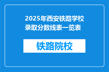 2025年西安铁路学校录取分数线表一览表(2025年西安铁路学校录取分数线是多少？)