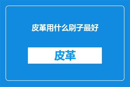 皮革用什么刷子最好(皮革制品清洁保养：哪种刷子最适合您？)