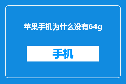 苹果手机为什么没有64g