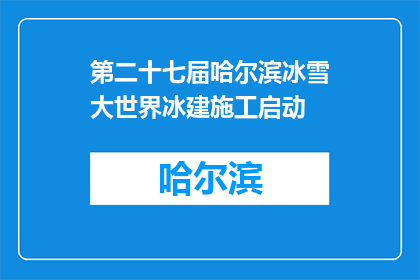 第二十七届哈尔滨冰雪大世界冰建施工启动