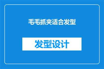 毛毛抓夹适合发型(毛毛抓夹是否适合各种发型？)
