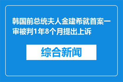 韩国前总统夫人金建希就首案一审被判1年8个月提出上诉