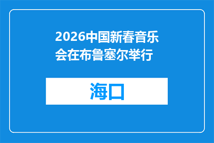 2026中国新春音乐会在布鲁塞尔举行