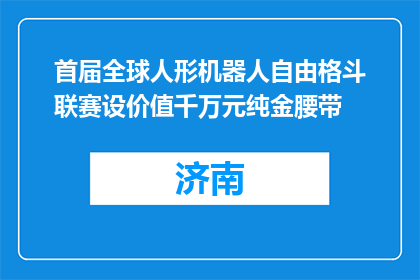 首届全球人形机器人自由格斗联赛设价值千万元纯金腰带
