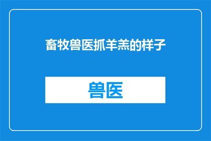 畜牧兽医抓羊羔的样子(畜牧兽医如何捕捉羊羔的神秘技巧？)